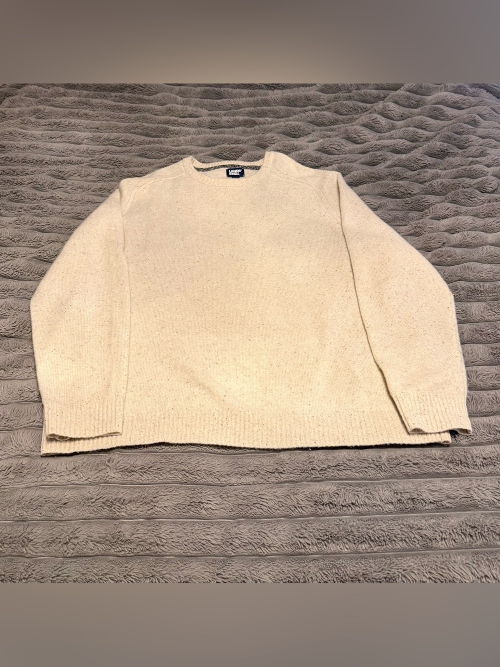 Lands End %100 Lambswool Long Sleeve Crew Neck Sweater Mens XXL
